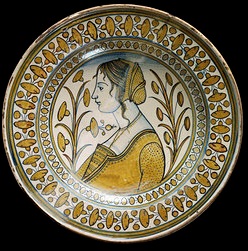 ‘Dish’ from Deruta or Gubbio (Italy), circa 1500-1510. Victoria and Albert Museum, 2013 (museum number 124-1896).