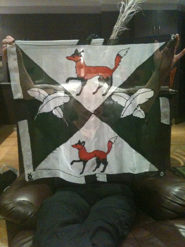 My finished silk banner (in my personal heraldy).