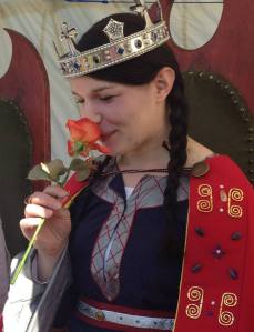 Queen Liadan the day after Her coronation at Midwinter in Tocal 2013