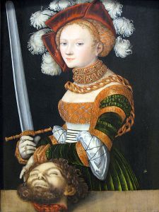 'Judith with the Head of Holofernes', Lucas Cranach the Elder, c1530. Image source: Wikimedia Commons, 2012.