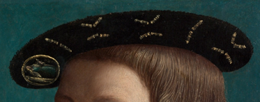 Figure 3: Detail from the Portrait of a Man Wearing the Order of the Annunziata of Savoy, possibly by an unknown French painter, first quarter of the 16th century. Image sourced from the Metropolitan Museum of Art (last accessed December 2014).