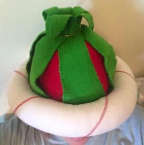 Side view of the completed Onion Hat, by THL Ceara Shionnach Jan-Feb 2015.
